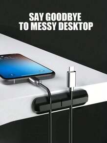 桌面数据线固定夹、电线整理器、电缆管理、电缆整理夹电线固定器、桌面电缆整理器电线固定器、充电线固定器电线夹、床头柜电线整理器电线管理线夹、USB 线/电源线/电线自粘式电缆管理、汽车和办公桌、家庭和办公室、充电配件线、鼠标线、PC- 橡胶粘线钩适合家庭、隔间、汽车、办公桌配件 - 彩色 - 查看 3