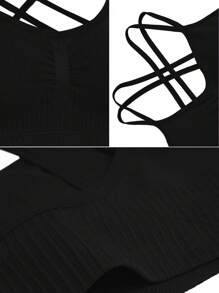 Seamless Sports Yoga Gym Outdoor Running Racerback Sports Bra For Young Women - Black - View 7