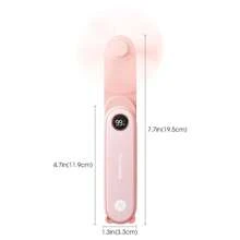 SWEETFULL tragbarer Handventilator mit LED-Anzeige, 2-in-1 persönlicher faltbarer USB-aufladbarer Handventilator & Taschenlampe zum Reisen, für Wimpern, süßer kleiner Taschenventilator für Frauen, Mädchen