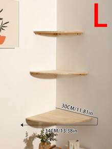 1pc/3pcs Set Corner Wall Shelf, Floating Corner Wall Shelf, Corner Storage Rack, Corner Shelf Bracket, Shelves And Storage Rack, Wooden Edge Floating Shelf, Rustic Style Wooden Wall Mounted Storage Display Rack, Suitable For Living Room, Bedroom, Bathroom, Kitchen, Room Decor, Garden Decor, Wedding Decor, Home Decor - Wood Color - View 11