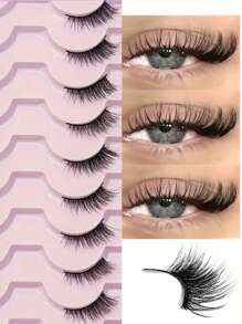 LIMEIKAI 10 Pairs Half Eye Lashes End Eye Elongated False Eyelashes Naturally Half-Eye Cross Fluffy Reusable Lashes