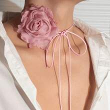 1 chiếc vòng cổ choker hoa hồng khô, phụ kiện trang trí thắt lưng đa năng - Nhiều màu - Xem 2
