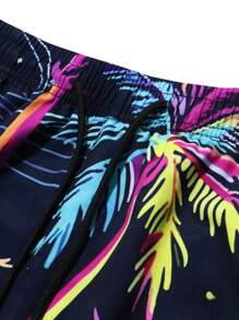 Men's Summer Sports Shorts, Gradient Palm Tree Print Decor, Suitable For Beach, Sports, And Vacation