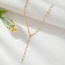 1 pieza Collar en forma de corazón hueco en color plateado/dorado, accesorio de colgante brillante para uso diario, citas, fiestas, vacaciones, aniversarios, regalos de cumpleaños, elegante, refinado, minimalista, lujoso, de moda, sexy, lindo