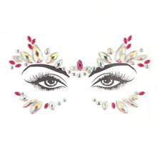 面部钻石贴纸 亚克力钻石贴纸 脸部贴纸 钻石艺术派对装饰脸部贴纸 - 彩色 - 查看 8