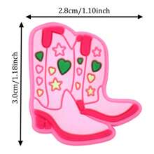 20PCS/SET Cowgirl Series Pvc Giày Charms Ngựa Hồng Howdy Cowgirls Mũ Cao Bồi Khăn Trùm Đầu Hoa Văn Phụ Kiện Giày Quà Tặng Tuyệt Vời Cho Các Bữa Tiệc - Đen và trắng - Xem 6