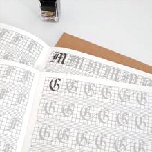 Calligraphy Practice Copybook For Beginners - Elegant Penmanship Guide Premium Paper Material,School Supplies,Back To School - Brown - View 7