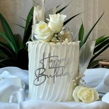 3pcs/5pcs Gold Acrylic Simple Style Happy Birthday Cake Topper For Birthday Party Gift Shower Dessert Cake Decoration