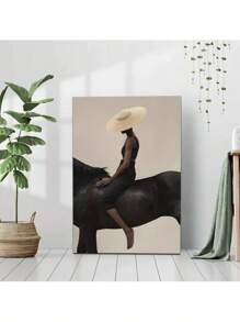 1 Pc Western Cowboy Man Poster Easter Home Room Decoration  Wooden Framed Canvas Painting -  Thickness 2.25cm/0.9inch,Home Gift Decoration, Room Decoration Aesthetic, Wall Decoration Art, Perfect Gift, Autumn And Winter Wall Decoration, Living Room Decoration, Bedroom Decoration, Kitchen Decoration, Entry Decoration, Bathroom Decoration, Direct Wall Painting, High Quality Wall Painting Poster