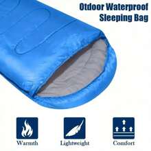 3-4 SEASON SINGLE SLEEPING BAGS CAMPING RECTANGULAR ENVELOPE ZIP UP ADULT - Green - View 6