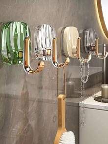 豪华浴室毛巾钩，重型粘性壁挂式免钻挂钩，适用于厨房、盥洗室 - 彩色 - 查看 7