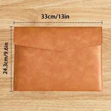 1pc Minimalist A4 Leather Document Organizer Bag, Office File Storage Pouch For A4 Size Documents And Items, Portable Business File Folder,Back To School,School Supplies - Multicolor - View 3