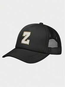 1 pezzo Cappellino da baseball regolabile per bambini, personalizzabile con lettere dall A alla Z, 24 lettere, cappello protettivo dal sole da esterno per bambini e bambine - nero - Visualizzare 29
