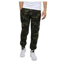 3-Pack Mens Modern Fit Fleece Jogger Sweatpants (S-3XL) - Black - Burgundy - Woodland - View 8