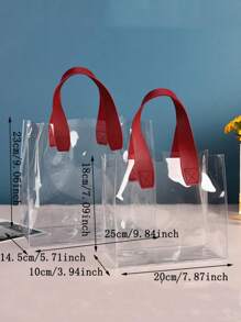 PVC Large Capacity Transparent Plastic Handbag Storage Bag Multifunctional Gift Bag,Christmas