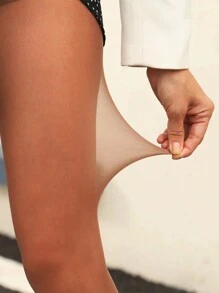 1 件女式 10D 加大码紧身裤尼龙丝袜连裤袜 - 经典设计，适合体重 165 磅或以下的女性