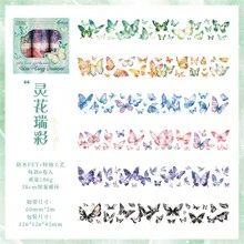 6 rotoli di adesivi a forma di fiori, nastro floreale trasparente in PET per agenda, fai-da-te, custodie per cellulare, scrapbook, calendario, buste, decorazione