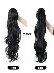 Long Curly Wavy Drawstring Ponytail Extensions Clip In Wavy Synthetic Hairpieces 26 Inch Black Ponytails Hair Piece Pony Tail Extension For Women