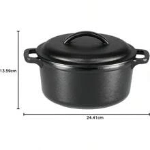 Basics - Horno holandés de hierro fundido presazonado con doble asa, 2 cuartos - Ser - Ver 6