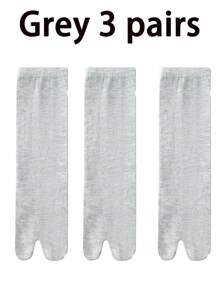 3 Pairs Fashion Unisex Fiber Toe Split Tabi Socks With Open-Toe Sandals
