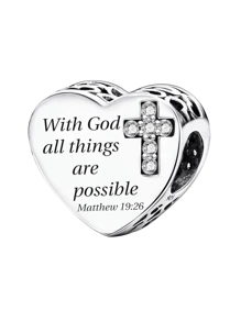 1 Pc 925 Sterling SilverDONIMICAN MAP CHARM Pendant Beads Pendant Ball Suitable For Bracelets DIY Women's Jewelry - Silver - View 2