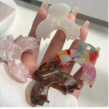 1pc Geometric Pattern Casual Elegant Acetate Half-Circle Hair Claw