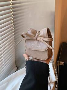 1 件时尚甜美儿童零钱包，带可爱蝴蝶结，时尚高端女童宝宝链条斜挎包，带蝴蝶结褶皱设计，Pu 材质，链条肩带，适合女童外出购物，时尚装饰品 - 鏈條斜背包 - 查看 8