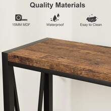 Console Table, 2-Tier Entryway Table With Storage, 43" Narrow Sofa Table With V Design, Industrial Console Table For Entryway, Living Room, Hallway, Foyer, Corridor, Office - Retro Color - View 6