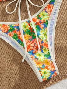 PEPPERMOLLY 女士印花三角比基尼三件套泳衣，适合夏季海滩和海滨 - 綠色 - 查看 5