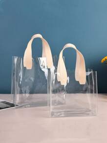 PVC Large Capacity Transparent Plastic Handbag Storage Bag Multifunctional Gift Bag,Christmas