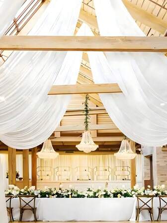 Wedding Dress Ceiling Drapes Roof Canopy Decor Draping Fabric Chiffon Curtain For Wedding Ceremony Stage Hotel Decoration,Wholsale White Ceiling Drapes Weddings Arch Draping Fabric Gauze Tulle Curtain For Party Ceremony Stage Hotel Decoration,Halloween, Christmas, Fall Decoration, Wedding Decoration,Halloween Decoration, Christmas Decoration