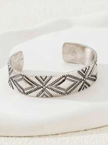 1 件西式雕刻金属袖口手镯女士