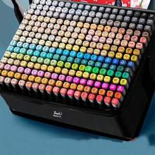 168 Colores Bolígrafos de doble punta para marcado de arte, Bolígrafos de marcado de alcohol, Bolígrafos de marcado permanente de alcohol con estuche de dibujo, Tubo negro, Regalos para fiestas, Decoración del hogar, Regalos para estudiantes, Utensilios de arte y pintura