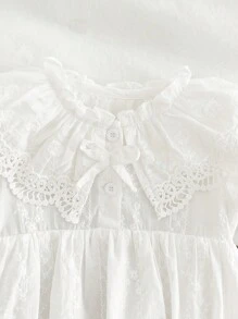 Váy công chúa viền bèo nhún dễ thương cho bé gái, váy búp bê mùa hè cho bé gái dễ thương - trắng - Xem 4