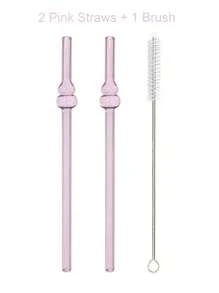 2 ống hút thủy tinh kèm 1 chổi cọ ống hút, ống hút tái sử dụng 8mm, ống hút hình quả bầu, ống hút quà tặng cho bạn bè và gia đình, hạnh phúc và giàu có - Hình quả bầu - Xem 3