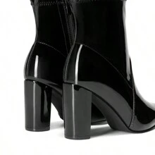 DREAM PAIRS Women's Fashion Pointed Toe High Chunky Heel Ankle Boots With Inside Zipper