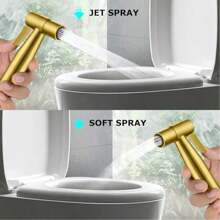 1 Set Handbrause Bidet Sprüher Kit, einfach zu installierender Toiletten-Sitz Bidet Sprüher Set, Edelstahl verstellbarer Durchfluss Bidet Sprüher für Toilettenreinigung
