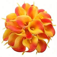 4/10/20 Piezas Flores Artificiales de Cala Lili, Flores de Cala Lili Realistas de Textura Simulada para Decoración del Hogar, Jardín, Oficina, Fiesta, Boda, Ramo, Centro de Mesa, Pascua - Multicolor - Ver 65