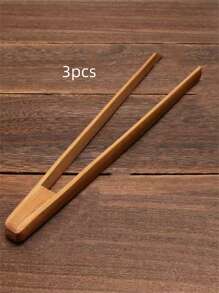 1 件木制夹子，耐高温厨房用具，用于烧烤牛排、盛放面包、水果和意大利面，耐用木制食物夹子 - 彩色 - 查看 11