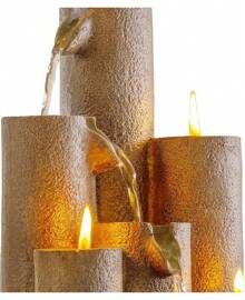 Fuente de mesa interior WCT202 con vela de 3 niveles para escritorio y mesa, 11 pulgadas, marrón - Vela - Ver 11