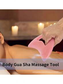 1块ABS材质刮痧板，适用于背部和面部，手动可重复使用，放松肌肉，缓解肌肉疲劳 - 水疗皮肤肌肉按摩器，身体刮痧工具，面部刮痧工具，深层组织按摩工具套装，放松颈肩，新月形刮痧板，刮痧，淋巴引流，消除橘皮组织，背部刮痧板，学校，返校，旅行，旅行必备，居家必备，水疗，按摩工具，按摩，按摩器，水疗