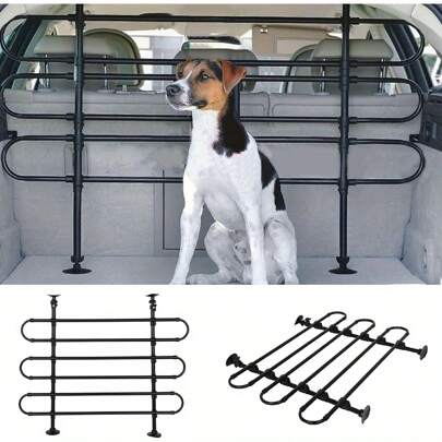 Car Dog Guard 150 * 110cm Univercsal Strong Fixings Travel Pet Barrier Height Width Adjustable Heavy Duty Pet Car Barrier For Most Vehicles
