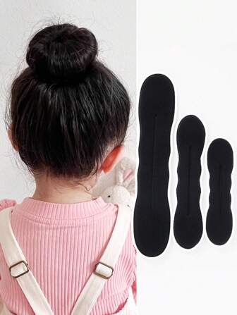 3 pièces Créateur de chignons pour enfants et filles, accessoires capillaires pour chignon de ballerine, clip à cheveux bouffant, outils de coiffure pour usage quotidien