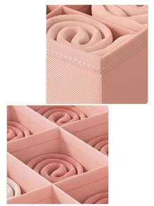 1/3pcs Pink Gingham Fabric Underwear Storage Box, Home Drawer Divider Solution, Closet Organizer, Bra Panties Socks 3-In-1 Container, Flexible Combinable Closet Storage Box