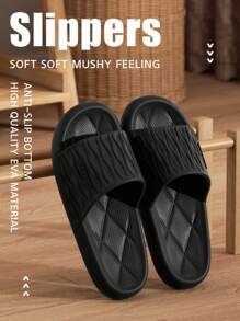 Herren Hausschuhe mit plissierter Oberseite, modische Herren Slide Sandalen, Paarschuhe, weiches EVA-Material, offene Zehenpartie