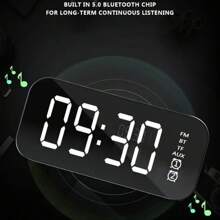 Reloj Despertador Digital Multifuncional con Bluetooth y Radio FM - Negro - Ver 9