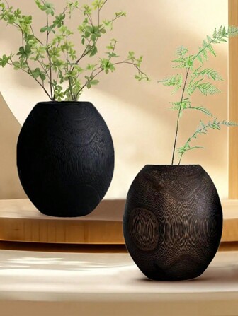 Retro Wooden Vases, Rustic Flower Pots, Simple Tabletop Decor, Elegant Dry Vase Ornament, Home Desktop Decor, Room Decoration, Living Room Decoration, Wedding Party Decor, Festival Decoration, Birthday Gifts, Back To School Season Ornaments, Graduation Season Gifts Home Decor Flower Vase Glass Vase