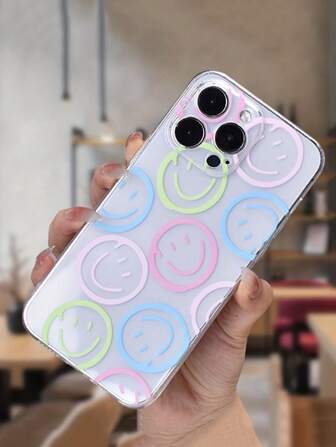 Perforated High Transparency Smiling Face Painted Anti-Drop Phone Case Compatible With Apple 16/11/16pro/16plus/16promax/16e/15Promax/13/14/12/XS/XR/7G/8P, Compatible With Samsung Galaxy S25/S25PLUS/S25 Ultra/A16/A36/A26/A56/A50/A12/A32/A52/A72/A51/A21S/A13/A14/S24/S24PLUS/S24Ultra/S20/S23/S22/A53/S20FE/S21/, Compatible With Xiaomi 11/12Pro/12/12X/13Pro/14Pro/15Pro/X3pro/ Compatible With Redmi 10/9/Note9/12c/Note11pro/Note8Pro/9C/9a, Protective Phone Case Waterproof Shockproof Scratch Resistant