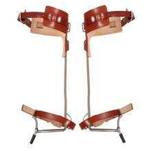 Rainaut Climbing Tree Spikes Stainless-Steel - Tree Gaffs Pads Spur Gear Climbing Steps Spurs Tool Suitable For High Altitude Logging Fruit Picking Hunting Equipment - 棕色+銀色 - 查看 8