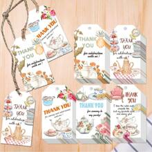 50 件，茶生日礼物标签，礼品包装标签，生日礼物感谢卡。
